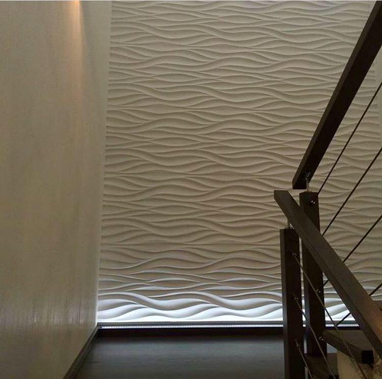 Modern 3D wall panel in Waves - Sky Palette 0058