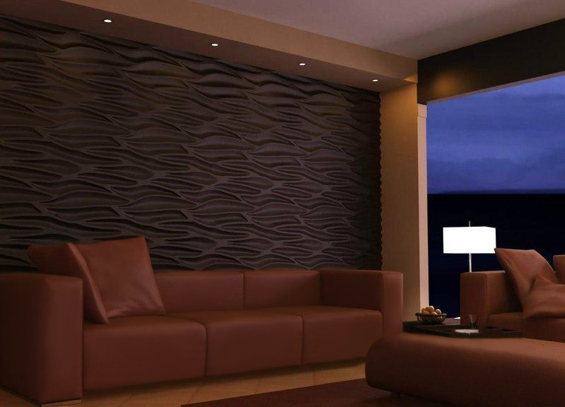 3D Waves Wall Panel - Sky Bloom 0097