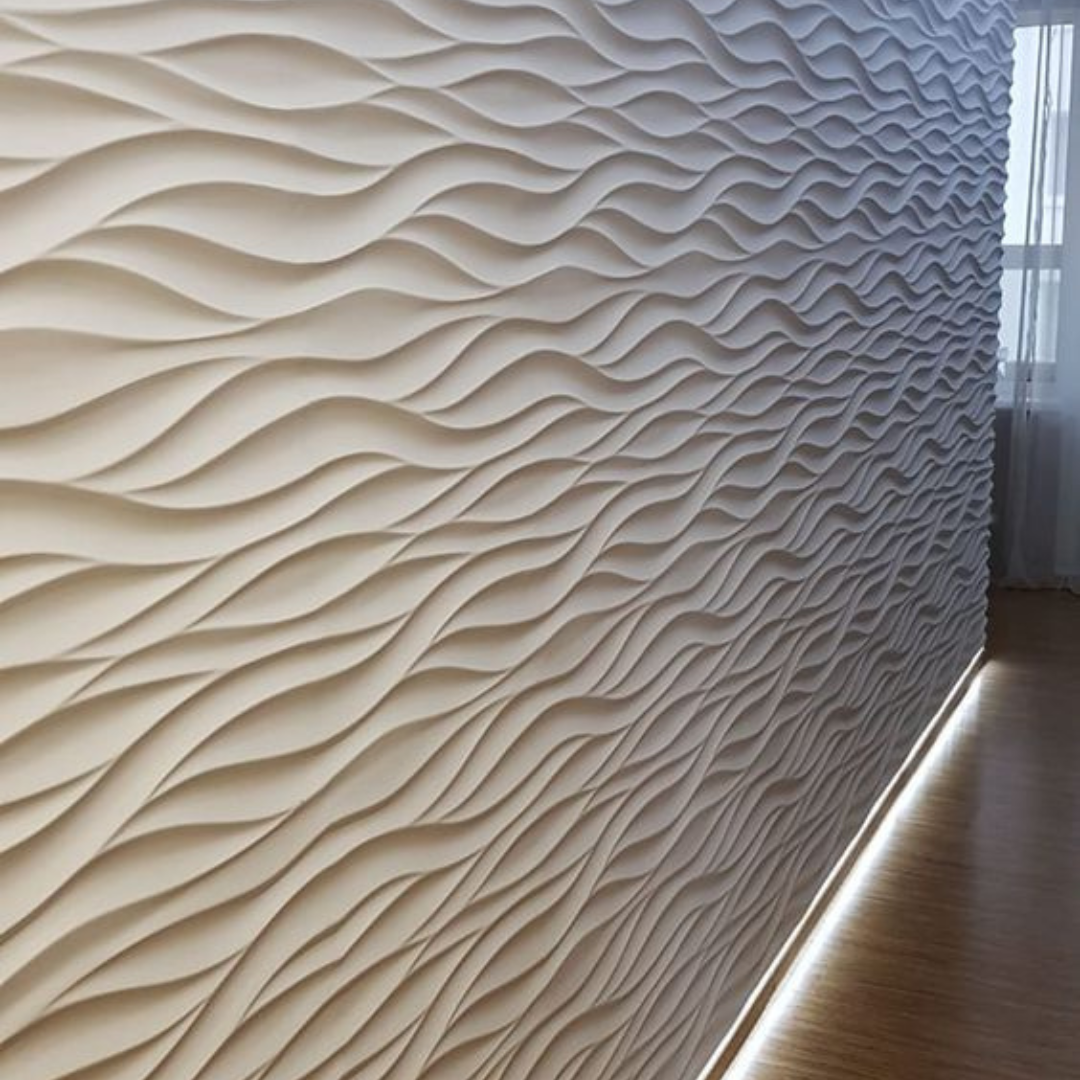 Modern 3D wall panel in Waves - Sky Palette 0058