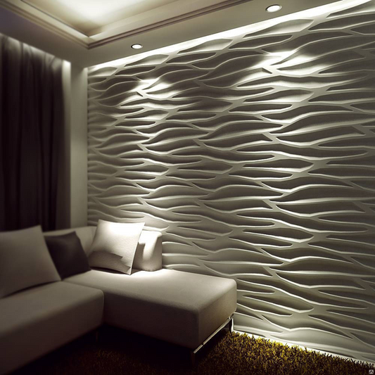 3D Waves Wall Panel - Sky Bloom 0097