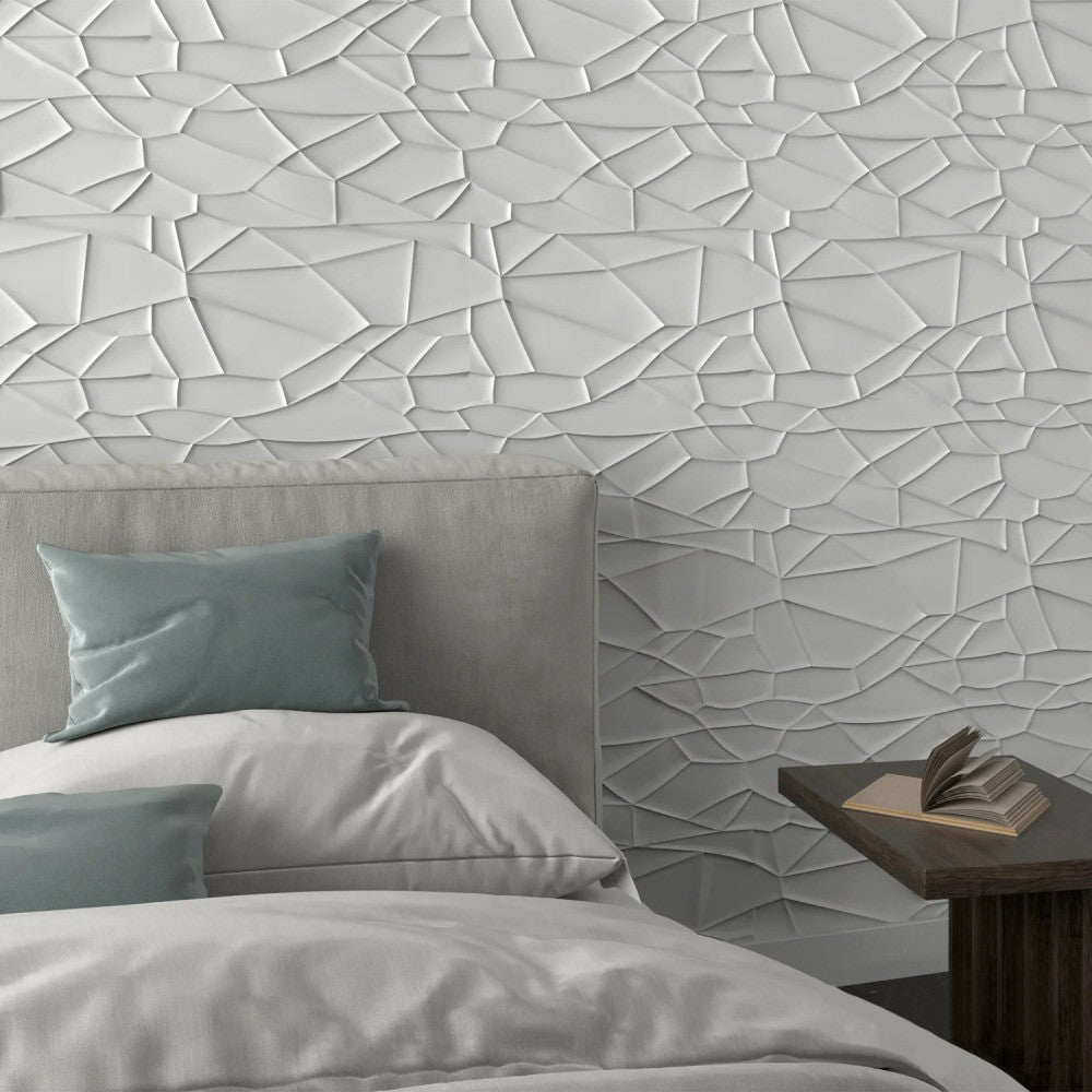 Bedroom Interior 3D wall panel - Shattered Grid 0052