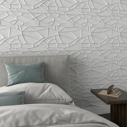 Panneau mural 3D pour intérieur de chambre à coucher - Shattered Grid 0052