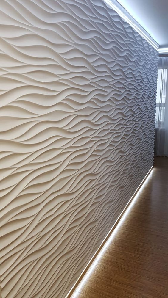 Modern 3D wall panel in Waves - Sky Palette 0058